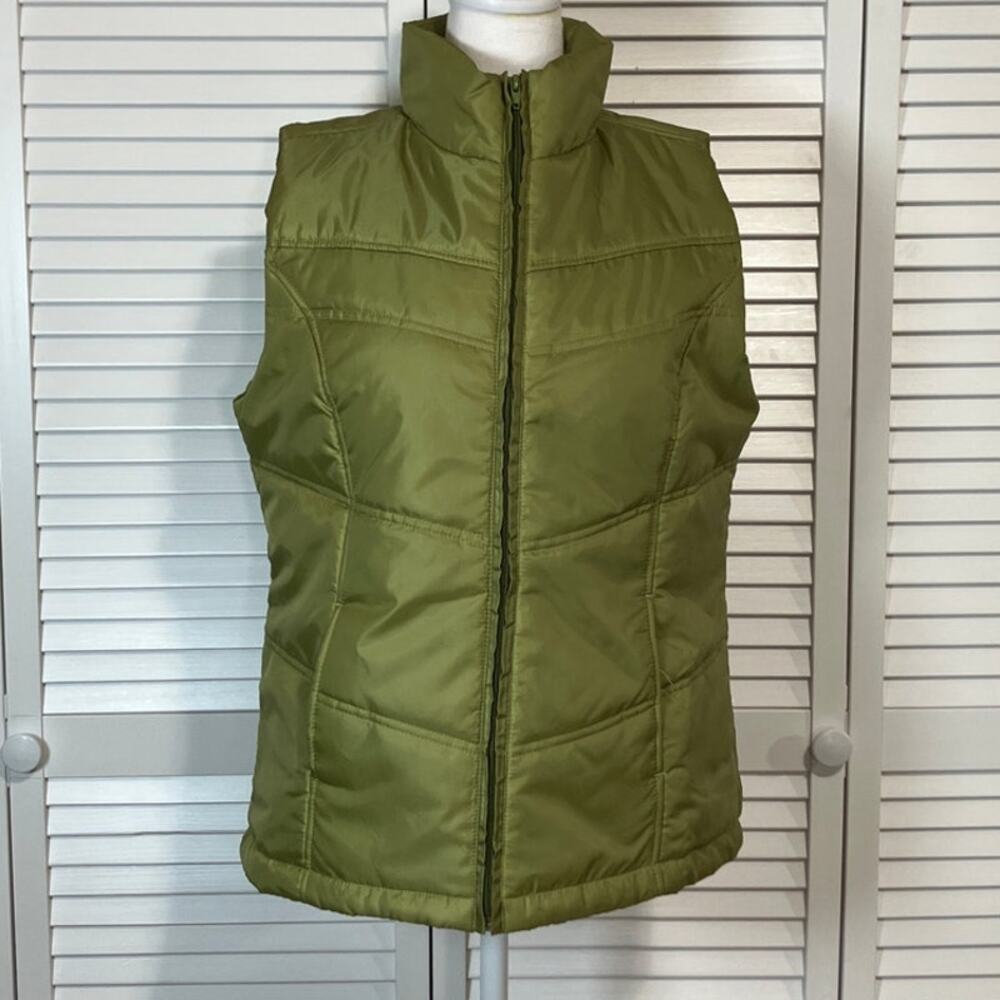 Effeci Creations Vintage Green Puffer Boho Retro Vest Women L